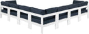Nizuc - Outdoor Patio 7 Piece Modular Sectional With White Frame
