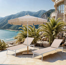 Amalfi - Aluminum Patio Umbrella - Light Brown Base / White Pole