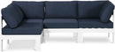 Nizuc - Outdoor Patio 4 Piece Modular Sectional With White Frame