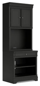 Beckincreek - Bookcase With Door Hutch - Black
