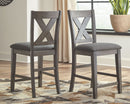 Caitbrook - Upholstered Barstool (Set of 2) - Gray
