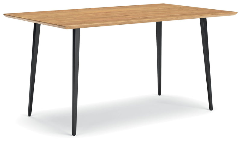 Gretlynn - Black / Natural - Rectangular Dining Room Table