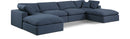 Comfy - 6 Piece Linen Modular Double Chaise Sectional