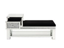 Noralie - 24" Bench With Storage - Mirrored & Faux Diamonds