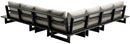 Maldives - 5 Piece Water Resistant Outdoor Patio Modular Sectional With Gray Base
