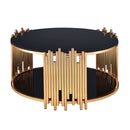 Tanquin - Coffee Table - Black Glass & Gold