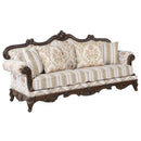 Nayla - Sofa With 4 Pillows - Pattern Fabric & Cherry