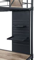 Cordelia - Twin Loft Bed With Desk - Antique Oak, Sandy Black & Dark Bronze Hand-Brushed