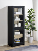 Denison - 67" 2-Door Media Tower Storage Cabinet - Black