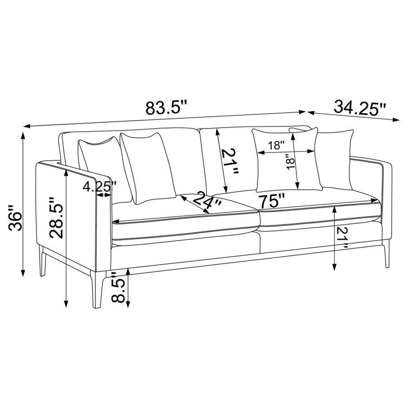 Apperson - Upholstered Track Arm Sofa Set