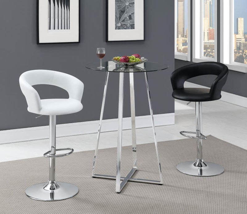 Zanella - Glass Top Bar Table - Chrome