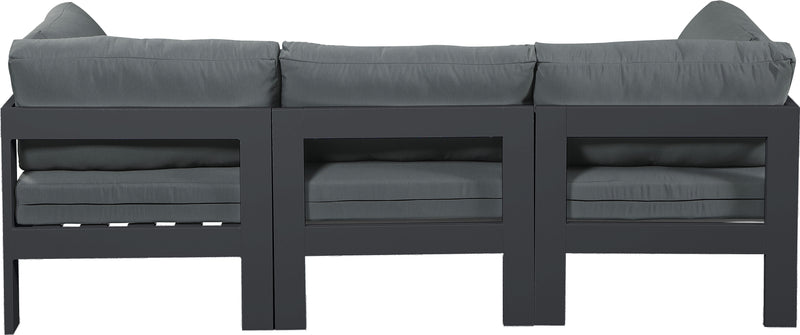 Nizuc - Outdoor Patio Modular Sofa 3 Seats - Grey