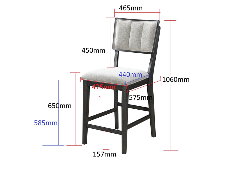 Cline - Counter Height Chair (Set of 2) - Light Gray