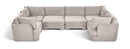 Hammond - Velvet Performance Fabric Upholstered 6 Piece U-Shaped Sectional