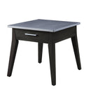 Zemocryss - End Table - Sintered Stone Top Marble Top & Dark Brown