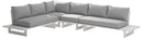 Maldives - 4 Piece Water Resistant Outdoor Patio Modular Sectional With White Base