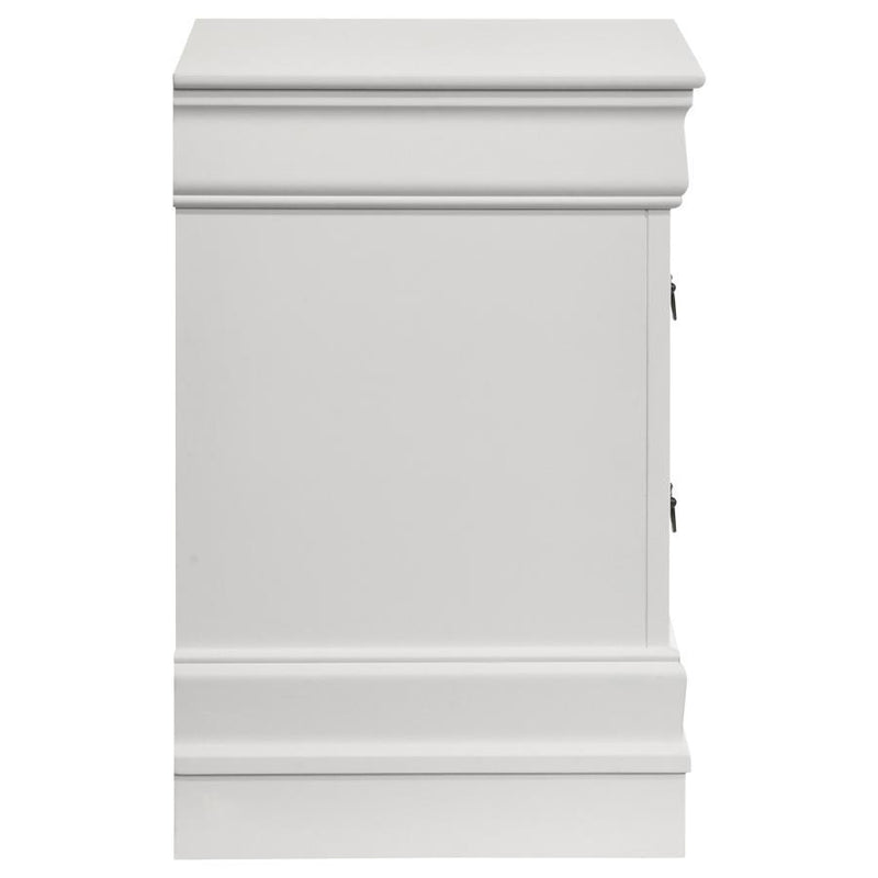 Louis Philippe - 2 Drawers Nightstand Bedside Table - White