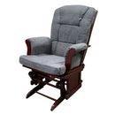 Adeliza - Glider Chair & Ottoman - Gray Microfiber & Cherry