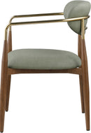 Ronda - Vegan Leather Upholstered Dining Arm Chair - Walnut Legs