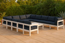 Nizuc - Outdoor Patio 12 Piece Modular Sectional With White Frame