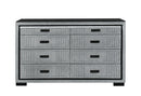 Isabella - 5 Piece Queen Bedroom Set (Queen Bed With LED, TV Lift, Bluetooth Speaker And Firpeplace Crystal) - Gray