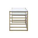 Shona - Writing Desk - Clear Glass Top & Antique Gold