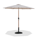 Fiji - Aluminum Patio Umbrella With Round Black And Teak Base