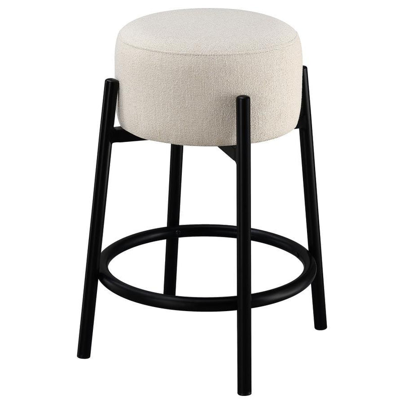 Leonard - Upholstered Backless Round Stools (Set of 2)