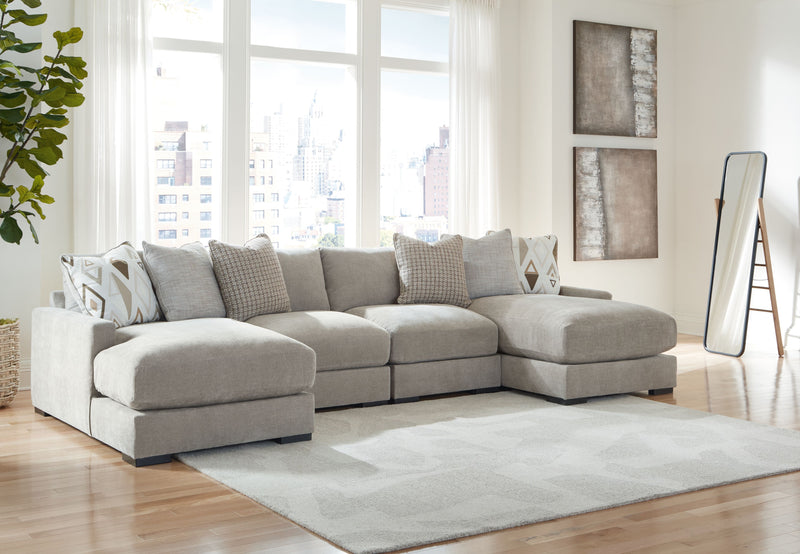 Aslan Court - Sectional With Ottoman Set