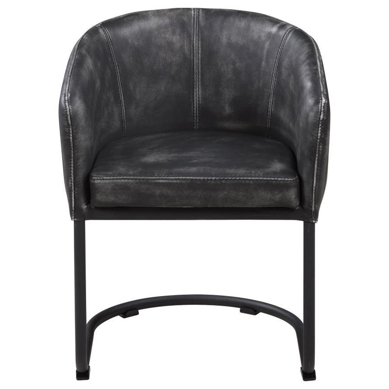 Banner - Leatherette Upholstered Dining Arm Chair - Anthracite