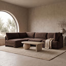 Hammond - Velvet Performance Fabric Upholstered 4 Piece Armless Sectional