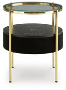 Nedman - Accent Table With Speaker - Black / Gold Finish