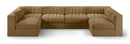 Rummi - Armless Velvet Performance Fabric Upholstered 6 Piece Modular Sectional