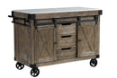 Alforvott - Kitchen Island - Marble Top & Weathered Gray