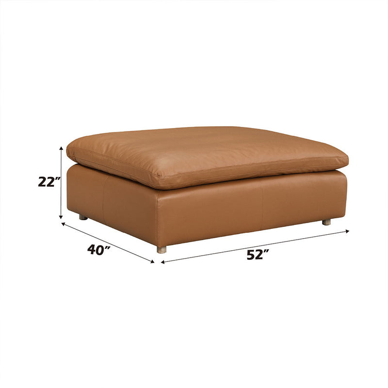 Brighton - Ottoman - Brown Top Grain Leather