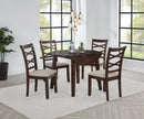 Barton - 5 Piece Round Wood Dining Table Set - Dark Brown