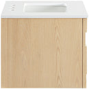 Leonardo - Engineered Stone And Solid Wood 24" Wall Mounted Bathroom Vanity