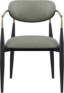 Ronda - Vegan Leather Upholstered Dining Arm Chair - Black Legs
