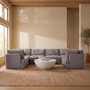 Hammond - Velvet Performance Fabric Upholstered 6 Piece U-Shaped Sectional