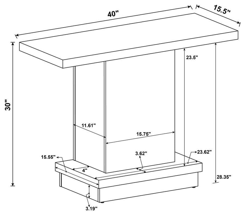 Reston - Pedestal Sofa Table - Cappuccino