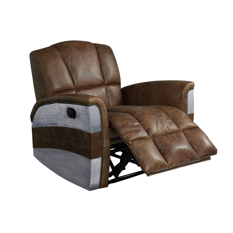 Brancaster - Recliner - Retro Brown Top Grain Leather & Aluminum