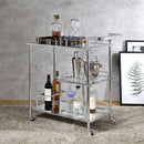 Splinter - Serving Cart - Clear Glass & Chrome
