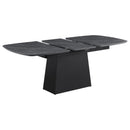Potero - Faux Marble Extension Leaf Dining Table - Black