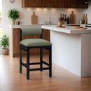 Roundhill - Faux Leather Counter Stool - Black Frame