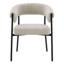 Jirina - Chenille Arm Chair (Set of 2) - Beige & Black