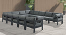Nizuc - Outdoor Patio 12 Piece Modular Sectional With Gray Frame
