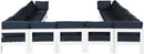 Nizuc - Outdoor Patio 13 Piece Modular Sectional With White Frame