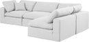 Comfy - 4 Piece Linen Fabric Modular Armless Sectional