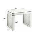 Nysa - 20" Accent Table - Mirrored & Faux Crystals Inlay