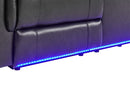 U8879 - Power Console Reclining Loveseat With LED, Global Surround System & Audio Subwoofer - Charcoal